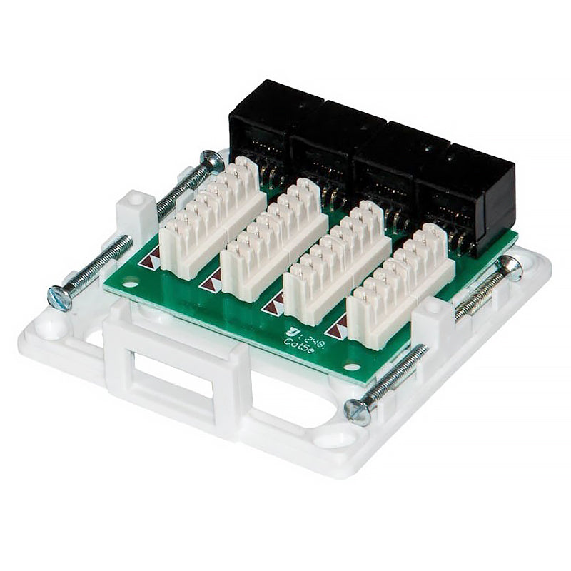 Connectix Cat6 Vertical Outlet 4 Ports White (008-001-011-10)