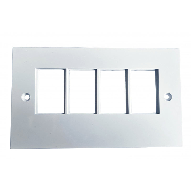 Connectix Double Gang LJ6C Faceplate For 4 Outlets White (008-009-004-00)