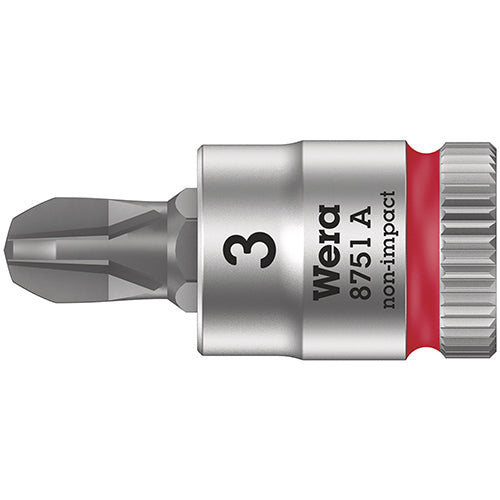 Wera 05003352001 8751 A HF Hold Function Socket 1/4" Drive Phillips 3/28mm Zyklop