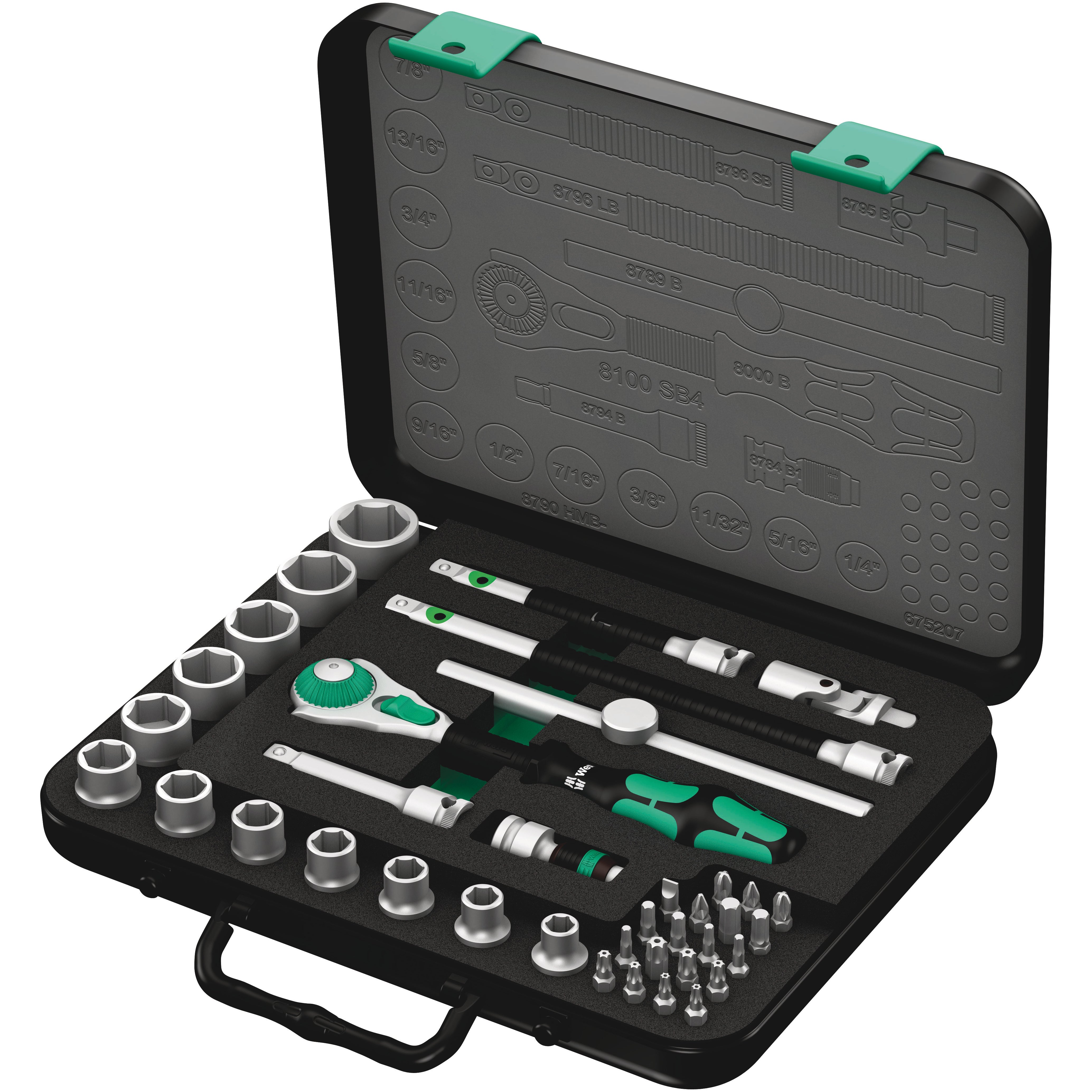 Wera 05003596001 8100Sb4 Socket Set 3/8" Drive Imperial Zyklop 38pc