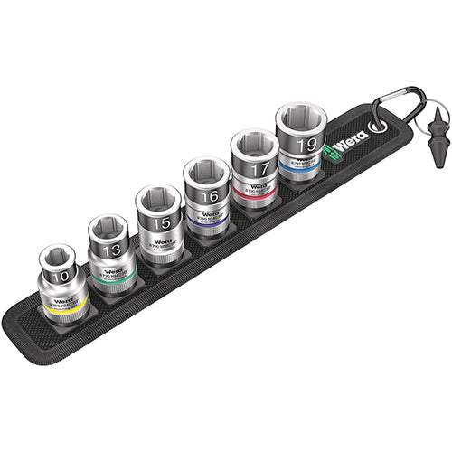 Wera Belt C 1 Bolt Holding Socket Set 1/2" Metric Zyklop 6Pc