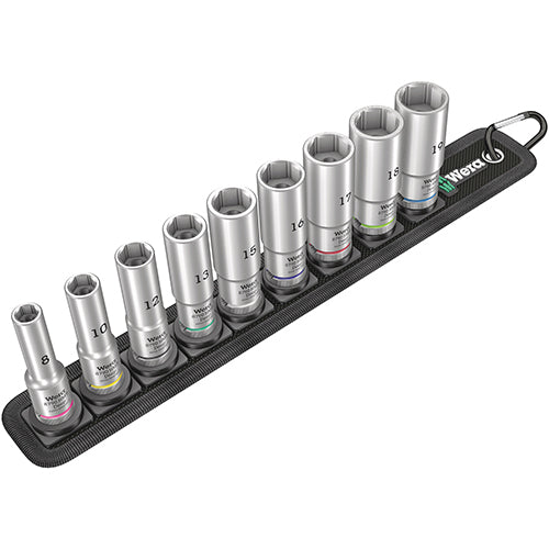 Wera 05004545001 Belt B Deep 1 Socket Set, 3/8" Drive, 9pc