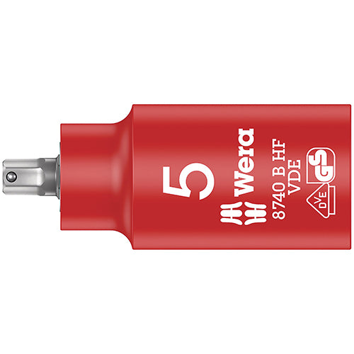 Wera 05004901001 8740 B VDE HF Zyklop Bit Socket, 3/8" Drive, 5x55mm