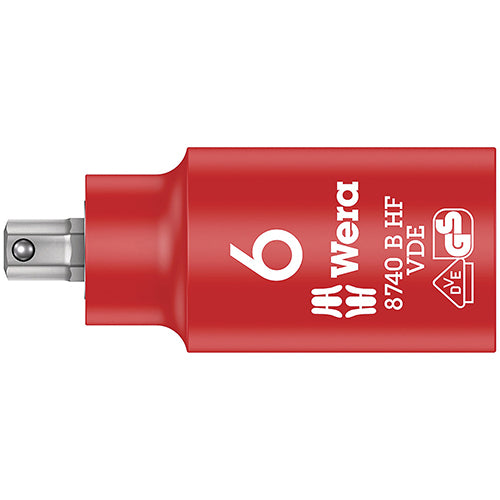 Wera 05004902001 8740 B VDE HF Zyklop Bit Socket, 3/8" Drive, 6x55mm