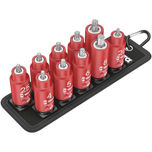 Wera 05004930001 Belt B VDE 1 Zyklop Bit Socket Set Holding Function, 3/8" Drive, 10pc