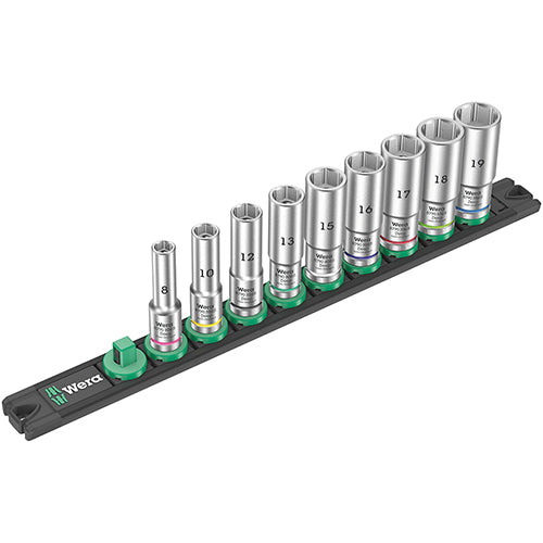Wera 05005440001 Magnetic Socket Rail B Deep 1 Zyklop 8790 B 3/8" 9pc