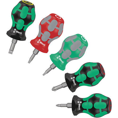 Wera 05008872001 Stubby Set 3 Kraftform Screwdriver Set Phillips/Slotted/Square 5pc
