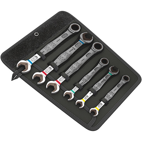 Wera 05020022001 Joker Wrench Ratchet Combi/Open-End Set Metric 6pc
