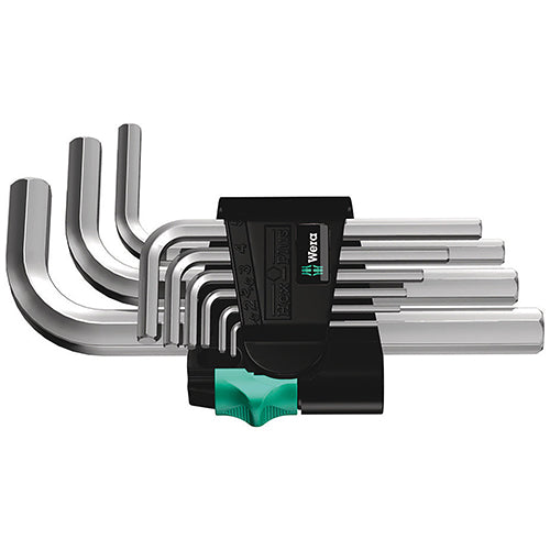 Wera 05021406001 950/9SM N Hex Key Set 1.5-10.0 Short Chrome Plated 9pc