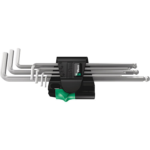 Wera 05022101001 950SPKL/7BSM Hex Key Set 1.5-6.0 Long Ballend Chrome Plated 7pc