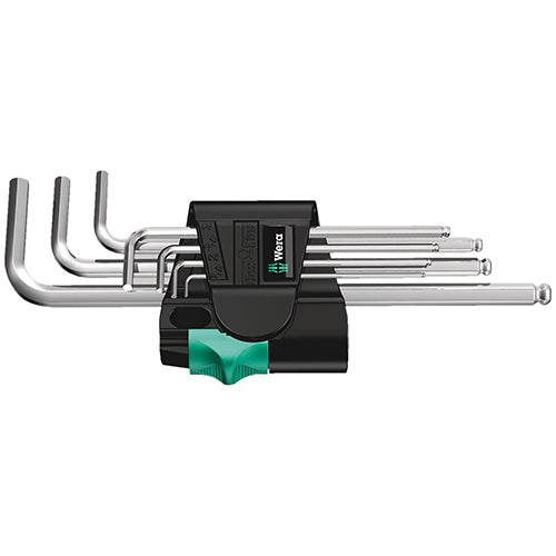 Wera 05022181001 950PKL/7SMN Hex Key Set 1.5-6 Long Ballend Chrome Plated 7pc