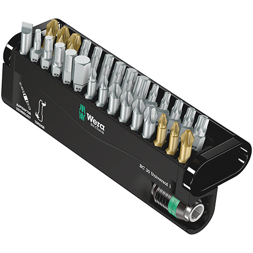 Wera 05056440001 BC Universal/30 Bitcheck Slotted/Hex/Phillips/Pozidriv/Torx/Torx BO 30pc