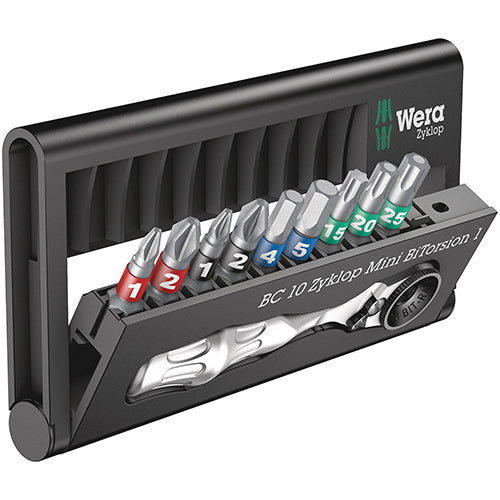 Wera 05057418001 Bit-Check 10 Zyklop Mini Bitorsion 1 Phillips/Pozidriv/Torx/Hex BTZ 10pc