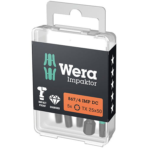 Wera 05057665001 867/4 DC Bit Torx 25/50 Impaktor 5pc