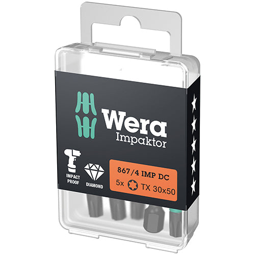 Wera 05057666001 867/4 DC Bit Torx 30/50 Impaktor 5pc