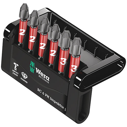 Wera 05057691001 Bitcheck 6 Phillips Impaktor 1 DC 6pc