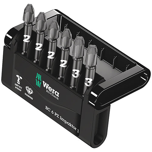 Wera 05057692001 Bitcheck 6 Pozidriv Impaktor 1 DC 6pc