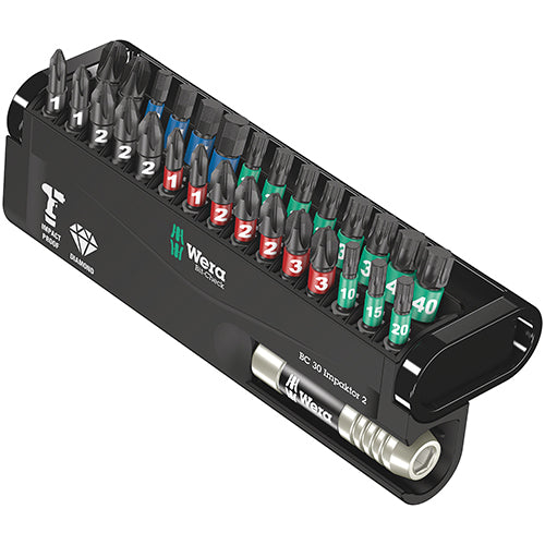 Wera 05057697001 Bitcheck 30 Impaktor 2 Phillips/Pozidriv/Torx/Hex IMP DC 30pc