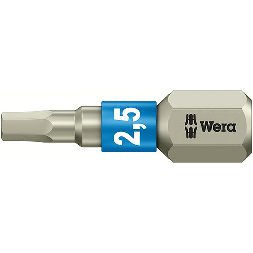 Wera 05071072001 3840/1 TS Bit Hex 2.5/25 Stainless Torsion