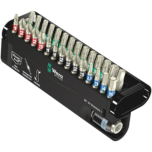 Wera 05071109001 BC Stainless/30 Bitcheck Hex/Phillips/Pozidriv/Torx Stainless Torsion 30pc