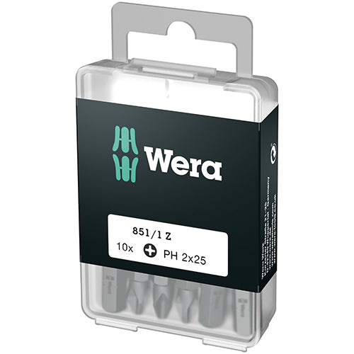 Wera 05072401001 851/1Z SB Bit Phillips 2/25 Extra Tough DIY 10 Pack