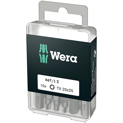 Wera 05072408001 867/1Z SB Bit Torx 20/25 Extra Tough DIY 10 Pack