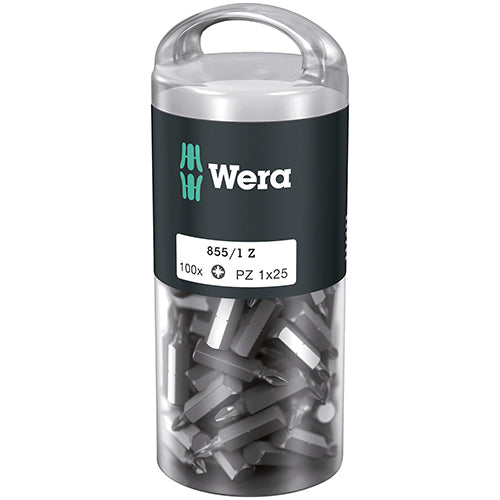 Wera 05072443001 850/1Z Bit Pozidriv 1/25 Extra Tough 100 Pack