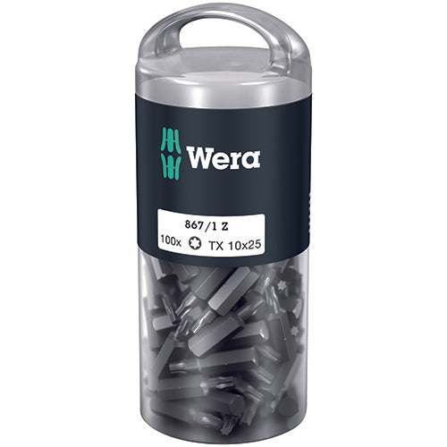 Wera 05072446001 867/1Z Bit Torx 10/25 Extra Tough 100 Pack