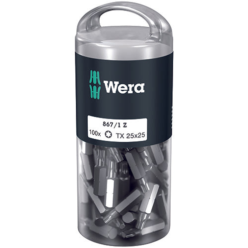 Wera 05072449001 867/1Z Bit Torx 25/25 Extra Tough 100 Pack