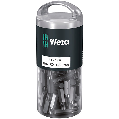 Wera 05072451001 867/1Z Bit Torx 30/25 Extra Tough 100 Pack