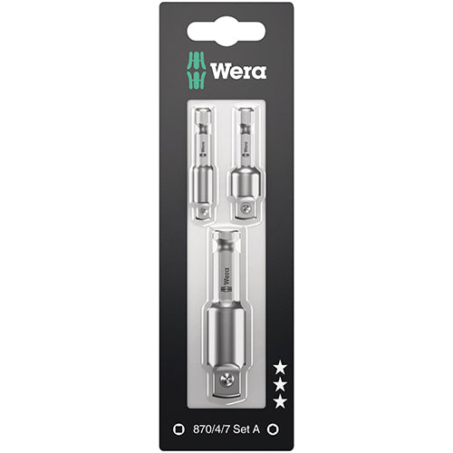 Wera 05073200001 870/4/7A SB Adaptor Set 3pc