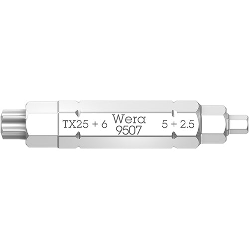 Wera 05073202001 9507 4-In-1 Bit 2, SW 2.5/5/6mm, Torx 25 SB
