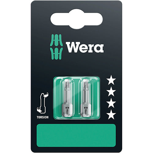 Wera 05073323001 851/1TZ SB Bit Phillips 1/25 Torsion Carded 2 Pack