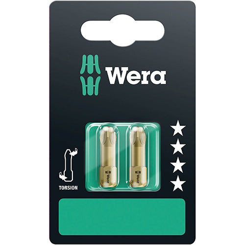 Wera 05073372001 855/1TH SB Bit Pozidriv3/25 Extra Hard Torsion Carded 2 Pack