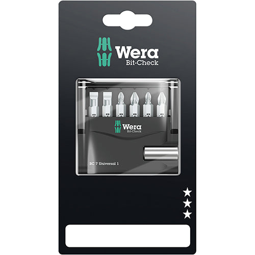 Wera 05073406001 Minicheck Slotted/Phillips/Pozidriv Extra Tough 7pc Carded