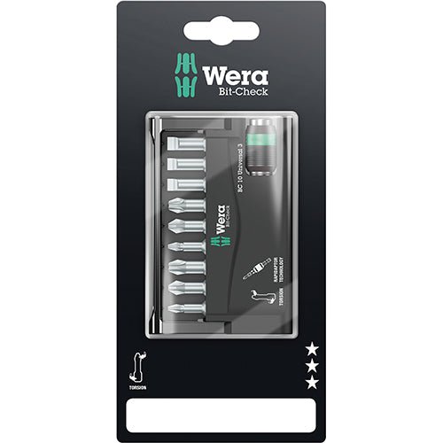 Wera 05073410001 8600/9TZ SB Carded Torsions Bitcheck 10Pc