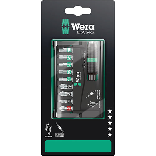 Wera 05073418001 Bit-Check 10 Bitorsion 3 SB