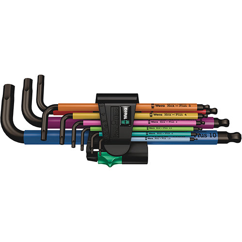 Wera 05073593001 950SPKL/9SM N Hex Key Set 1.5-10 Long Ballend Multicolour 9pc