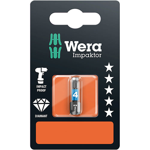 Wera 05073904001 840/1 IMP DC SB Bit Hex-Plus SW 4/25 Impaktor Carded