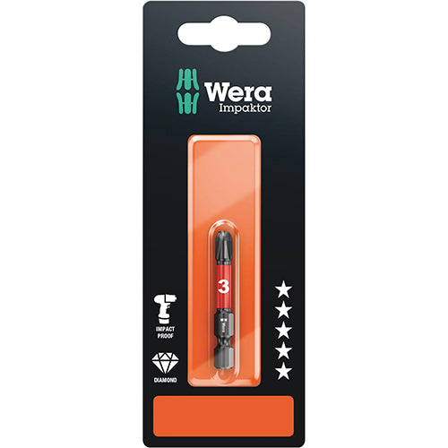 Wera 05073957001 851/4 IMP DC SB Bit Phillips 3/50 Impaktor Carded
