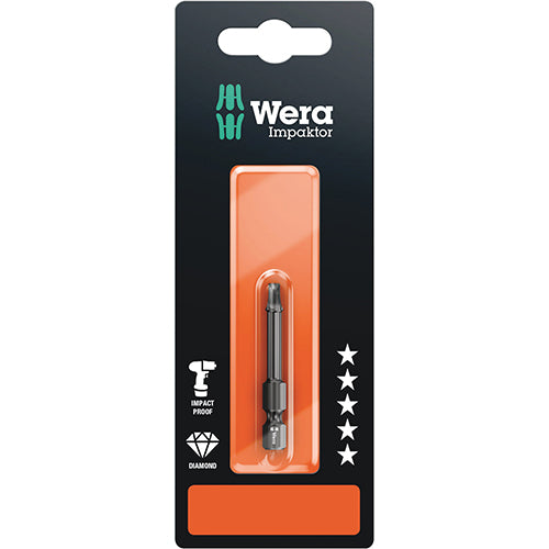 Wera 05073972001 868/4 IMP DC SB Bit Square #3/50 Impaktor Carded