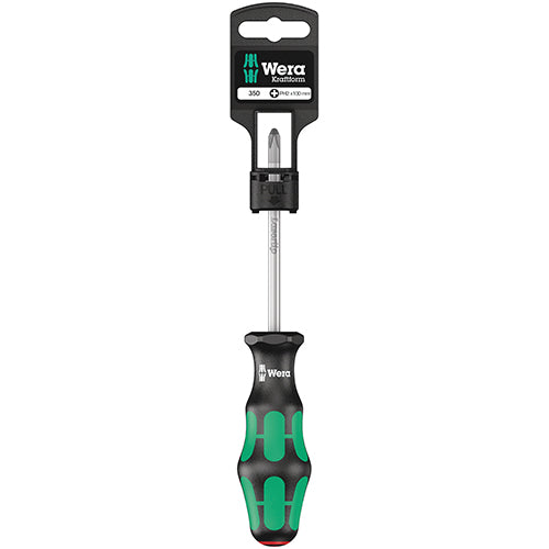 Wera 05100052001 350 SB Screwdriver Phillips 2/100 Kraftform Plus Hangered