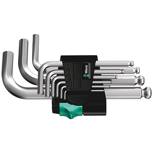 Wera 05133163001 950PKS/9SMN Hex Key Set 1.5-10 Long Chrome Plated 9pc