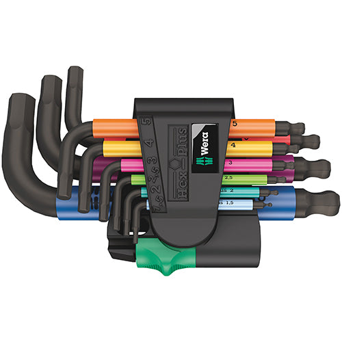 Wera 05133164001 950/9 Hex-Plus Multicolour 2 L-Key Set Metric Blacklaser 9pc