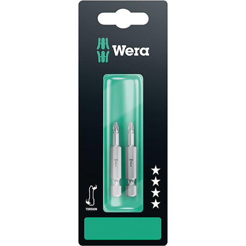Wera 05134380001 851/4TZ SB Bit Phillips 1/50 Extra Hard Torsion Carded 2pc