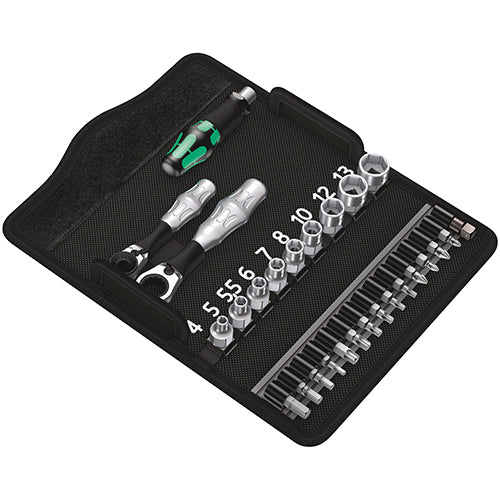Wera 05135918001 Kraftform Kompakt Shallow Socket Set 1/4 Metric Zyklop Mini 2"