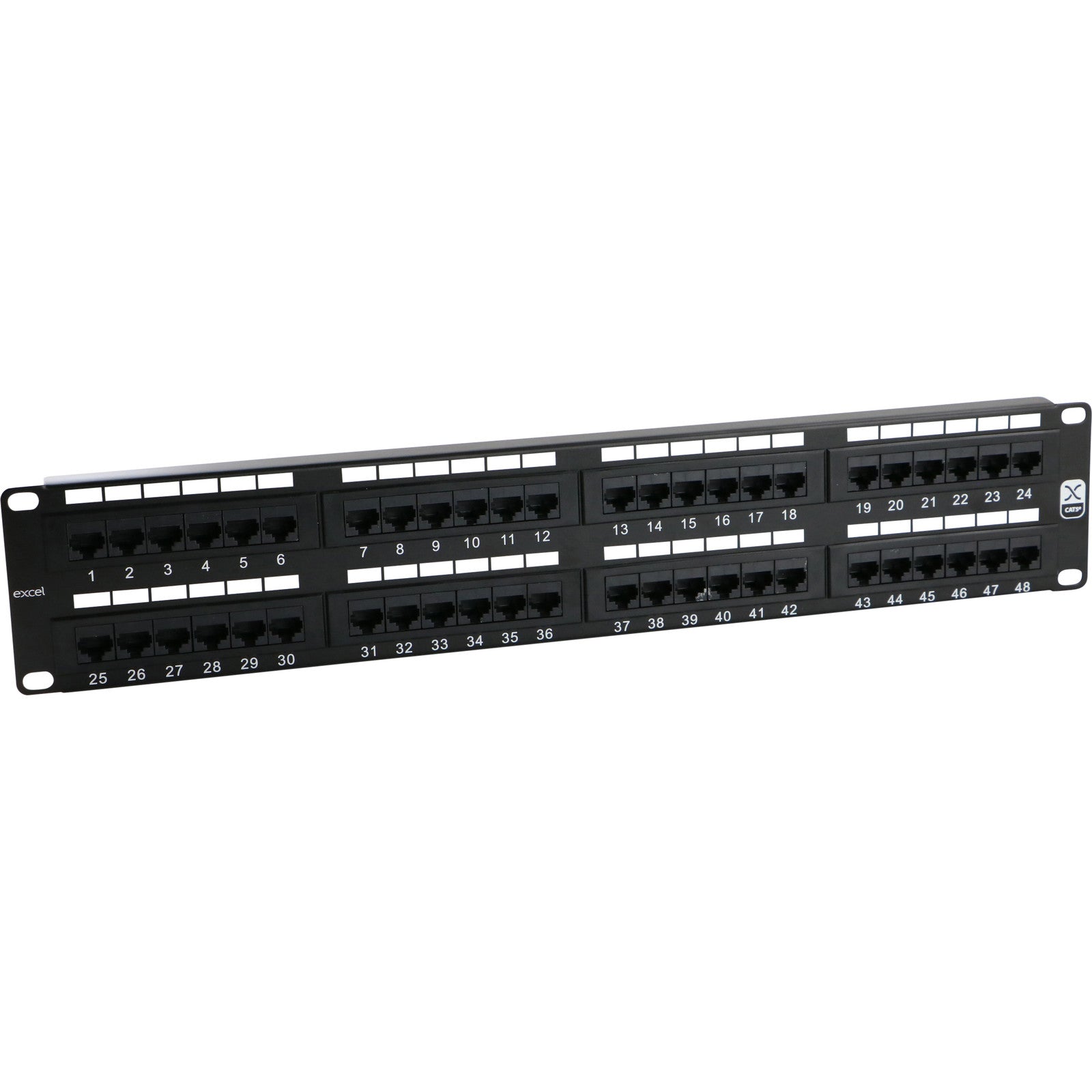 Excel 48 Port Cat5e UTP Patch Panel 2U Black (100-728)