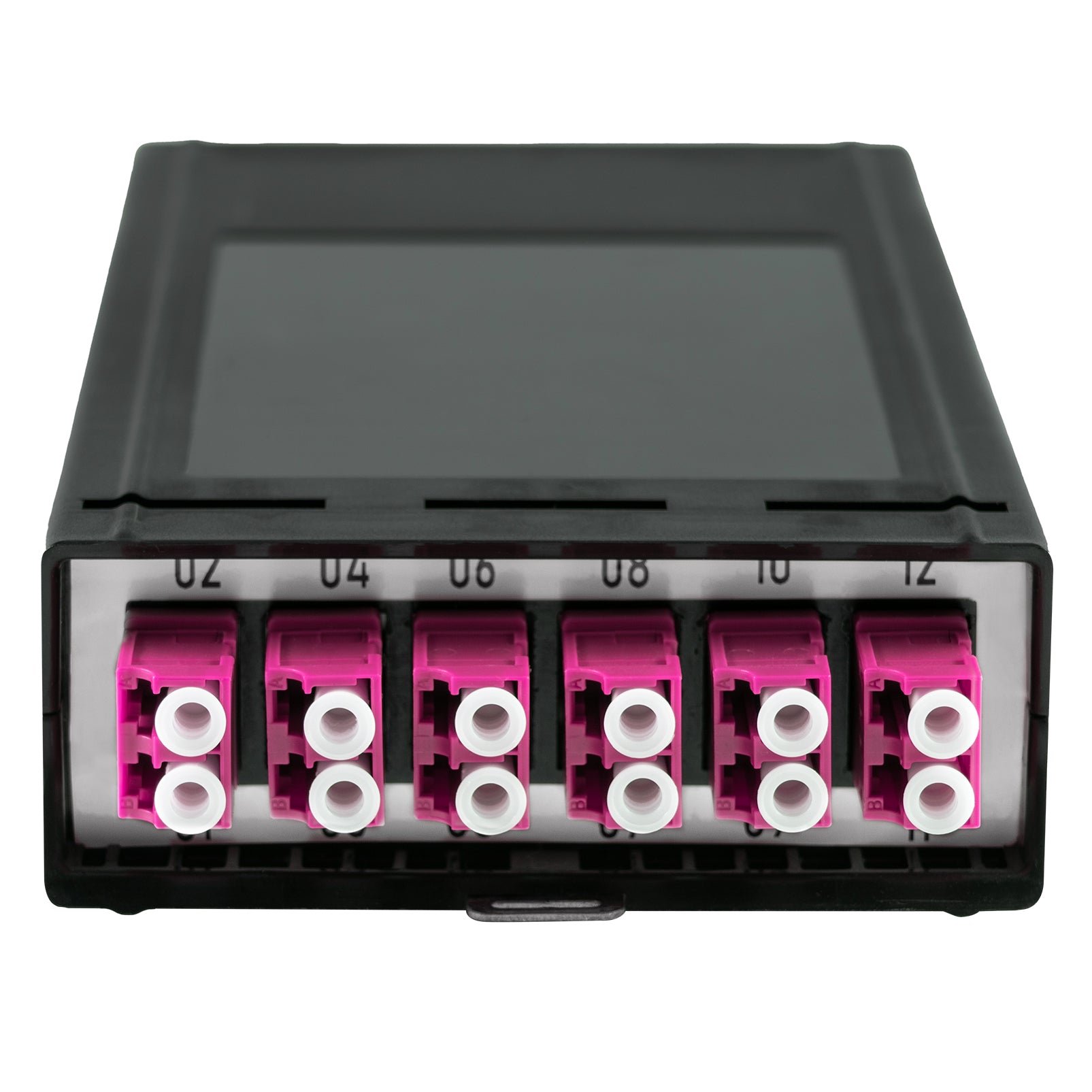 12-Fibre LC OM4 Cassette Fully Populated With 1 x MTP12 Adaptors & Arrays