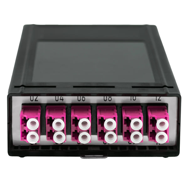 12-Fibre LC OM4 Cassette Fully Populated With 1 x MTP Adaptors & Arrays