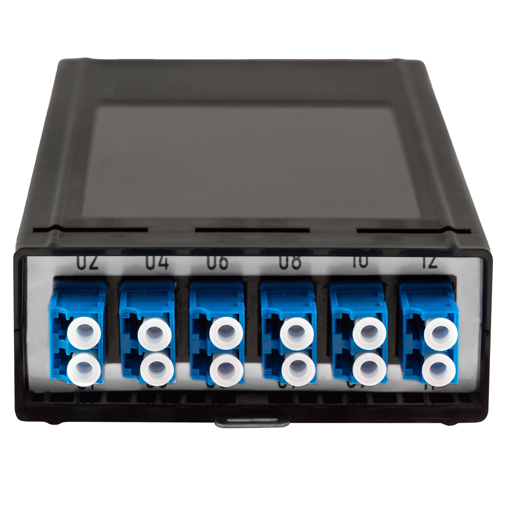 12-Fibre LC OS2 Cassette Fully Populated With 1 x MTP12 Adaptors & Arrays